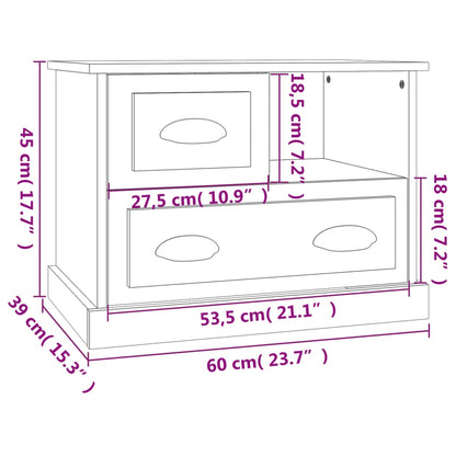 Mesa de cabeceira 60x39x45 cm branco