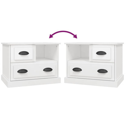 Mesa de cabeceira 60x39x45 cm branco brilhante