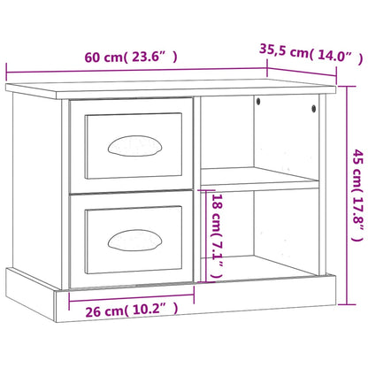 Mesa de cabeceira 60x35,5x45 cm branco