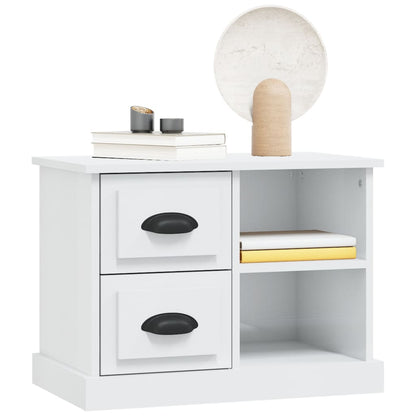 Mesa de cabeceira 60x35,5x45 cm branco brilhante