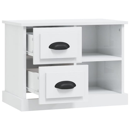 Mesa de cabeceira 60x35,5x45 cm branco brilhante