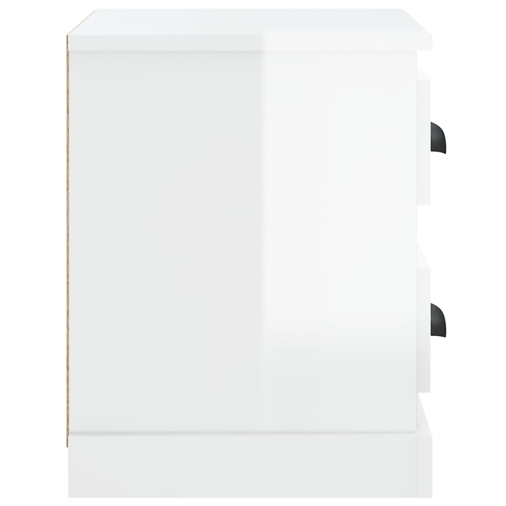 Mesa de cabeceira 60x35,5x45 cm branco brilhante