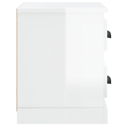 Mesa de cabeceira 60x35,5x45 cm branco brilhante