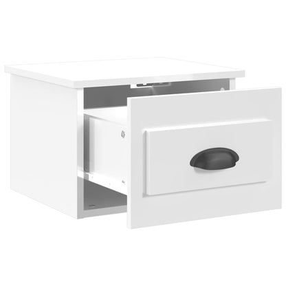 Mesa de cabeceira de parede 41,5x36x28 cm branco brilhante