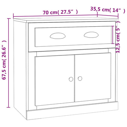 Aparador 70x35,5x67,5 cm derivados de madeira cinzento sonoma