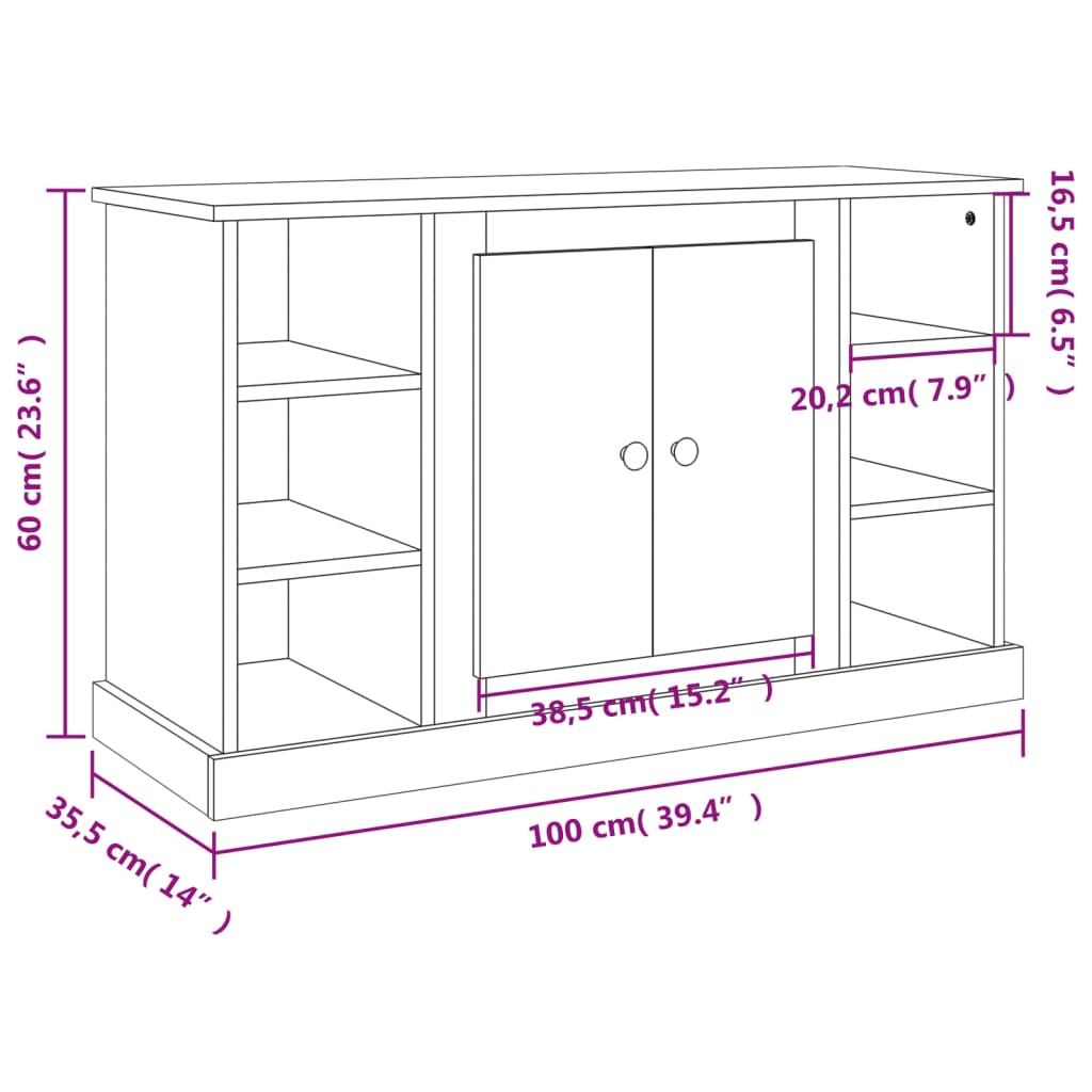 Aparador Pietra de 100 cm - Cinzento - Design Minimalista