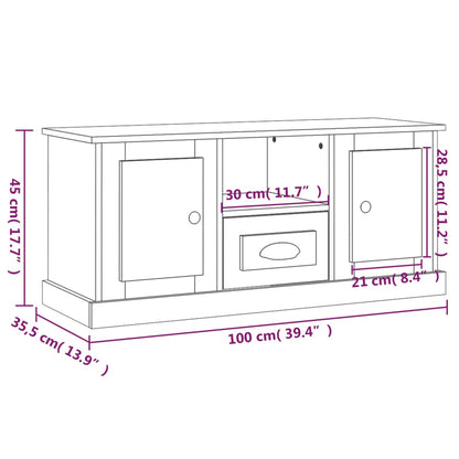 Móvel de TV 100x35,5x45 cm derivados de madeira branco