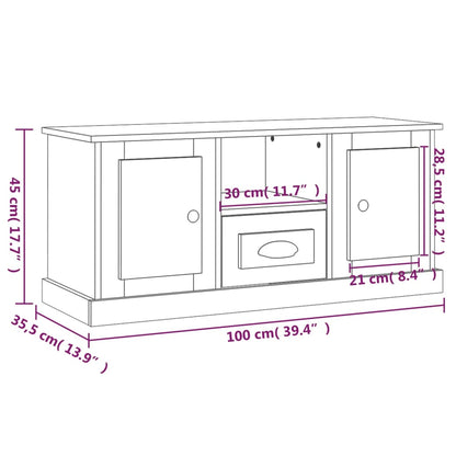 Móvel de TV 100x35,5x45 cm derivados de madeira preto