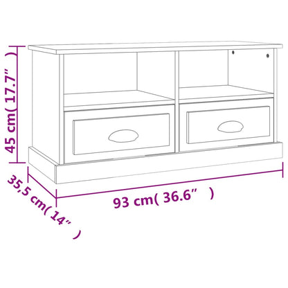 Móvel de TV 93x35,5x45 cm derivados de madeira branco brilhante