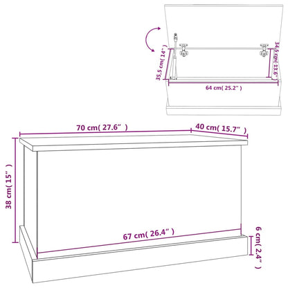 Caixa de arrumação 70x40x38 cm derivados de madeira branco