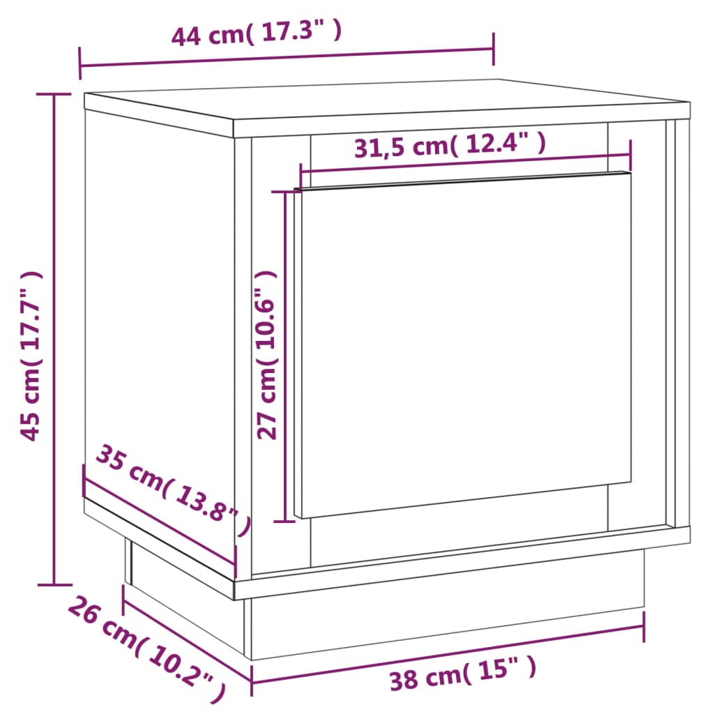 Mesas de cabeceira 2 pcs 44x35x45cm derivados de madeira branco