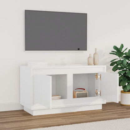 Móvel de TV 80x35x45 cm derivados de madeira branco brilhante