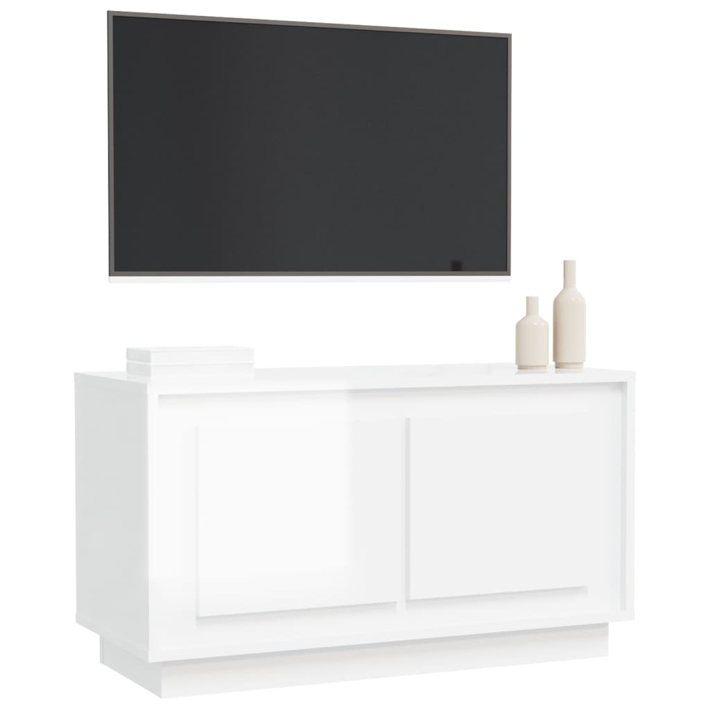 Móvel de TV 80x35x45 cm derivados de madeira branco brilhante