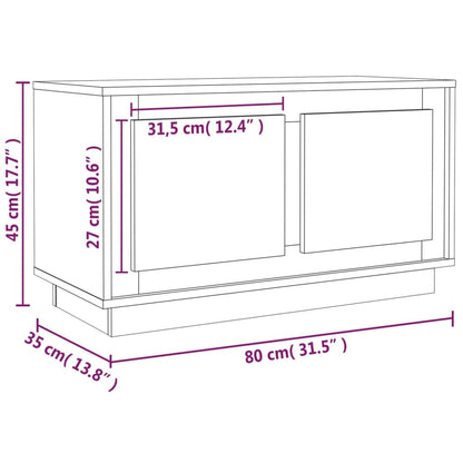 Móvel de TV 80x35x45 cm derivados de madeira branco brilhante