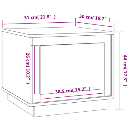 Mesa de centro 51x50x44 cm derivados madeira branco brilhante