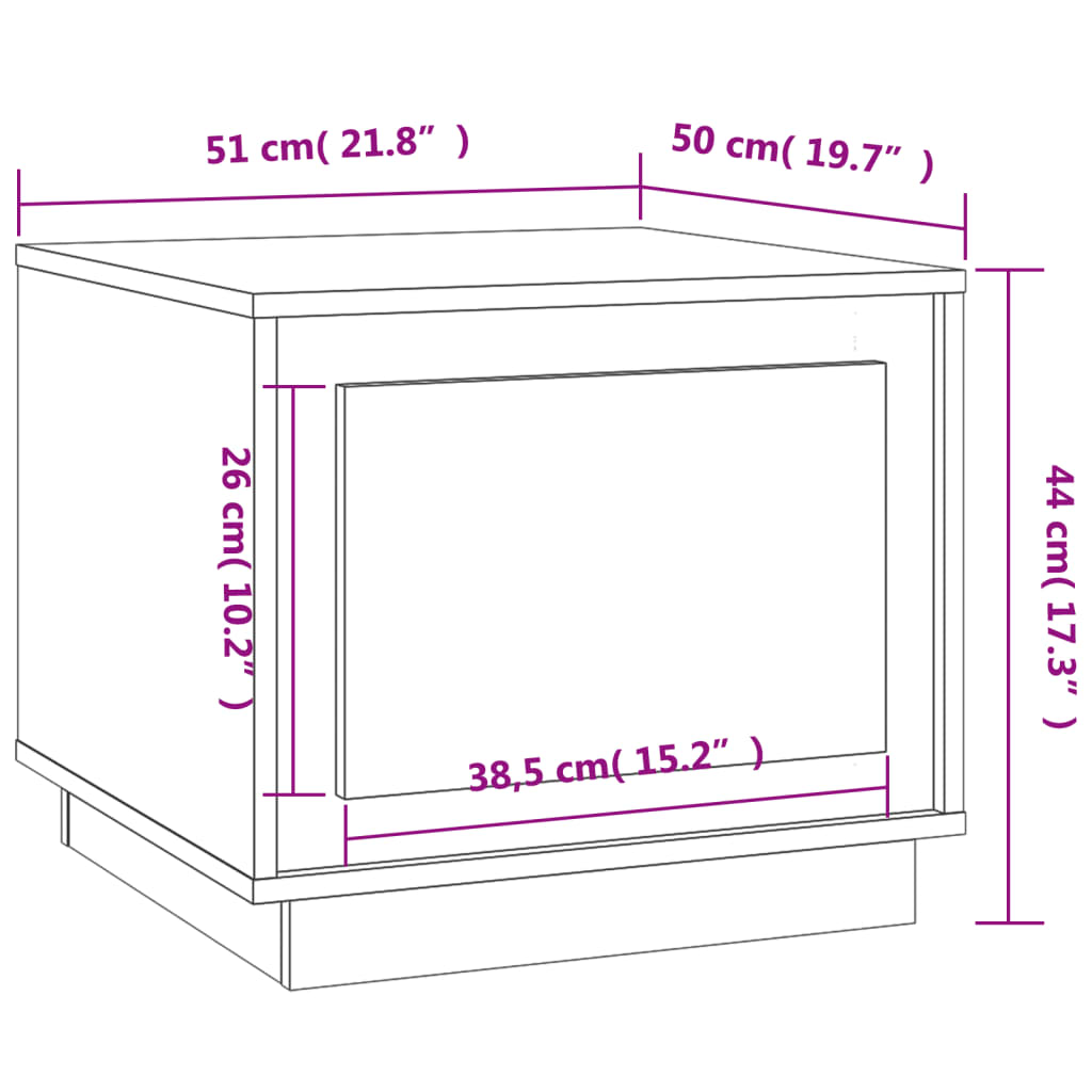 Mesa de centro 51x50x44 cm derivados de madeira cinza cimento