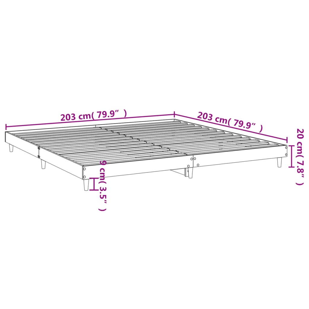 Estrutura de cama 200x200 cm derivados de madeira branco