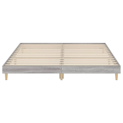 Estrutura de cama 200x200 cm derivados madeira cinzento sonoma