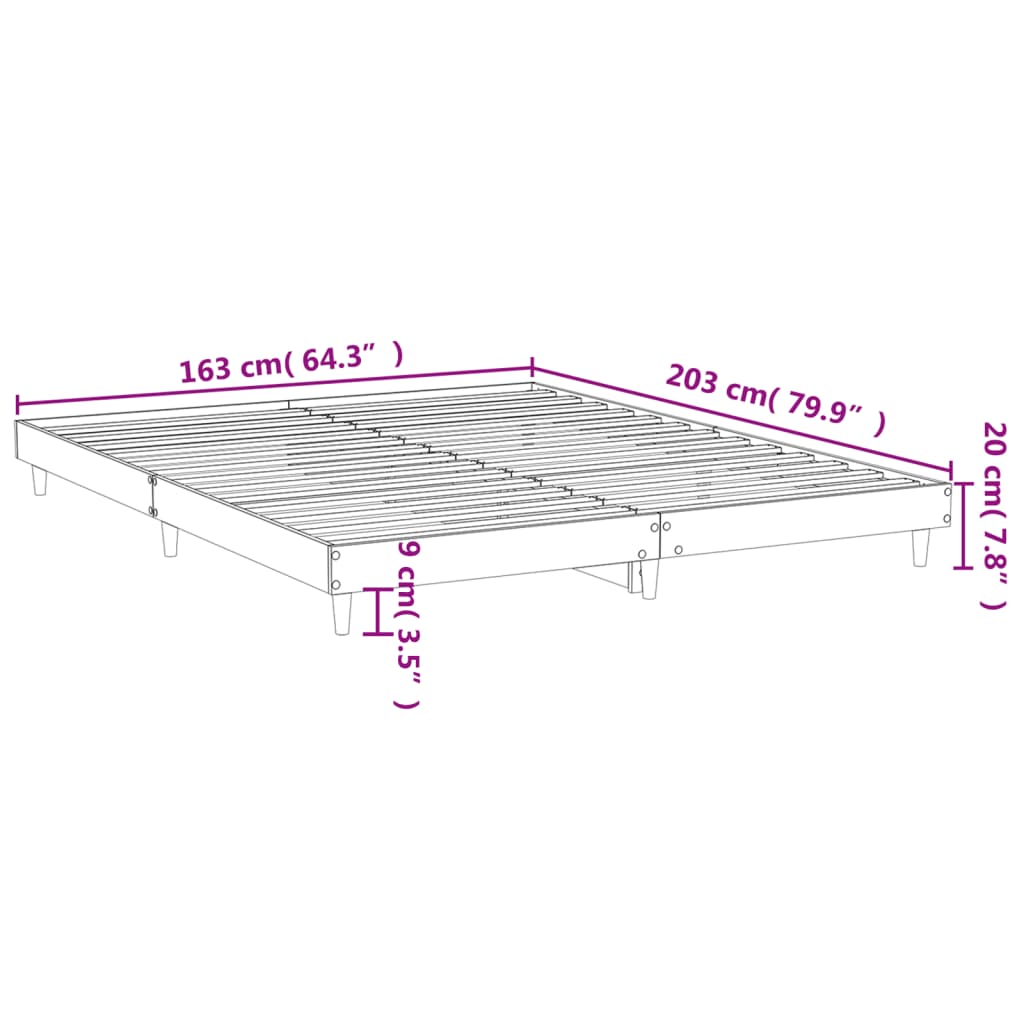 Estrutura de cama 160x200 cm derivados de madeira branco