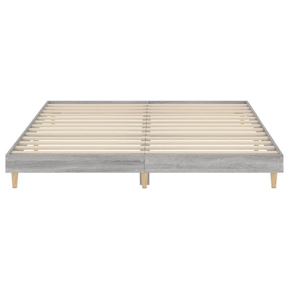 Estrutura de cama 160x200 cm derivados de madeira cinza sonoma