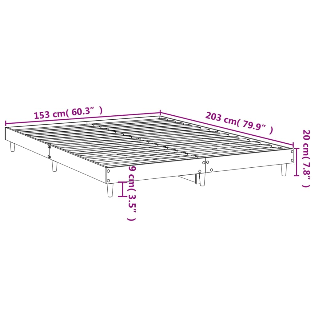 Estrutura de cama 150x200 cm derivados de madeira branco