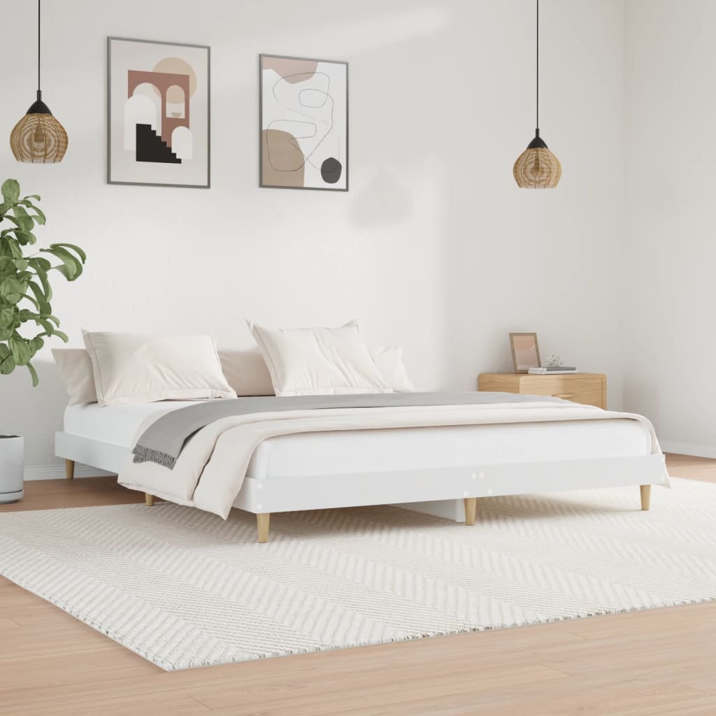 Estrutura de cama 150x200 cm derivados de madeira branco