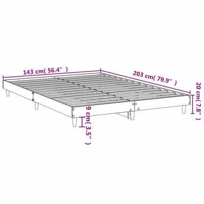 Estrutura de cama 140x200 cm derivados madeira branco brilhante