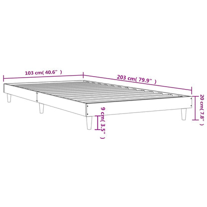 Estrutura de cama 100x200 cm derivados de madeira cinza sonoma