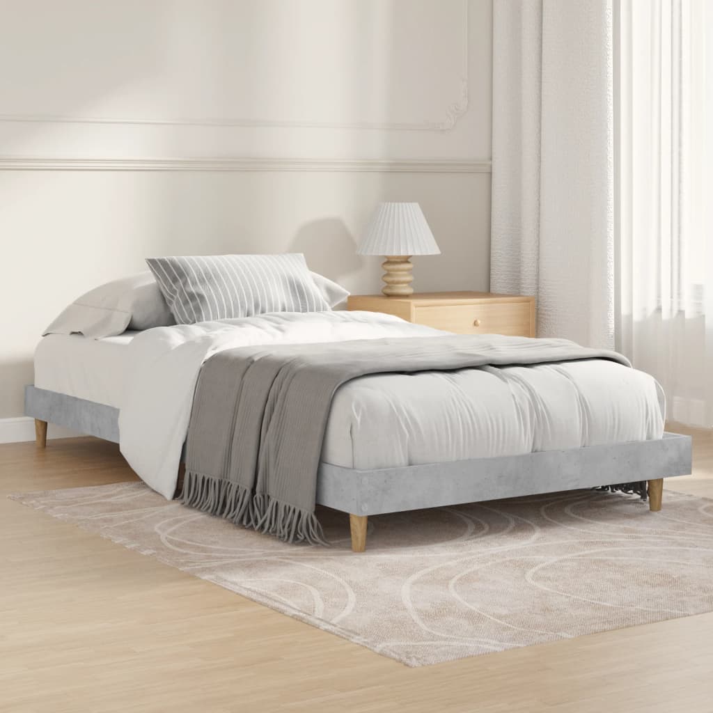 Estrutura de cama 100x200 cm derivados de madeira cinza sonoma