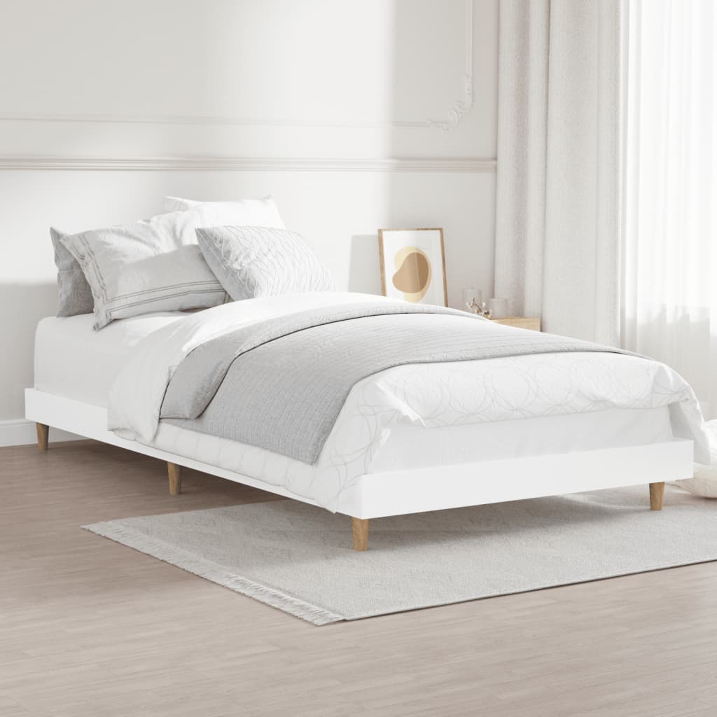 Estrutura de cama 90x200 cm derivados de madeira branco