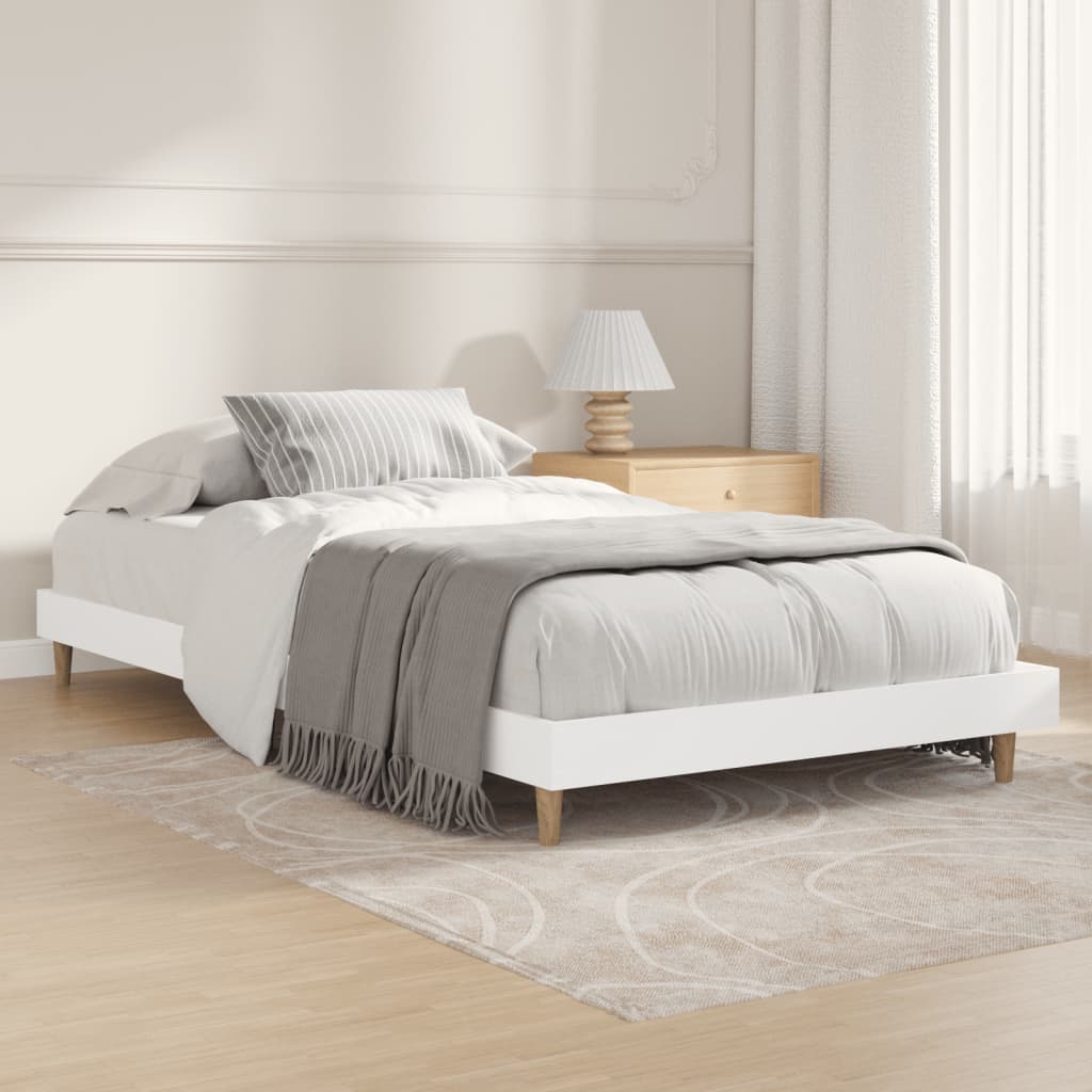 Estrutura de cama 90x200 cm derivados de madeira branco