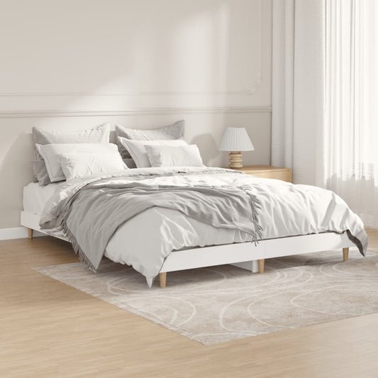 Estrutura de cama 140x190 cm derivados de madeira branco