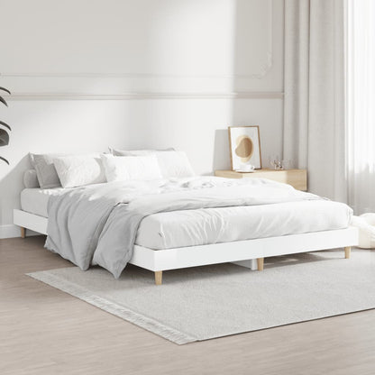 Estrutura cama 140x190 cm derivados de madeira branco brilhante