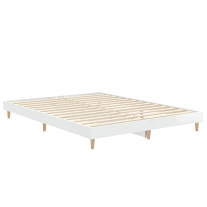 Estrutura cama 140x190 cm derivados de madeira branco brilhante