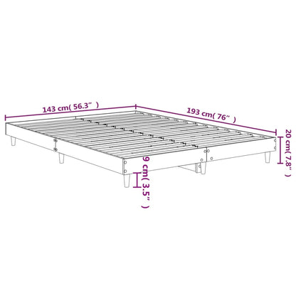 Estrutura cama 140x190 cm derivados de madeira branco brilhante