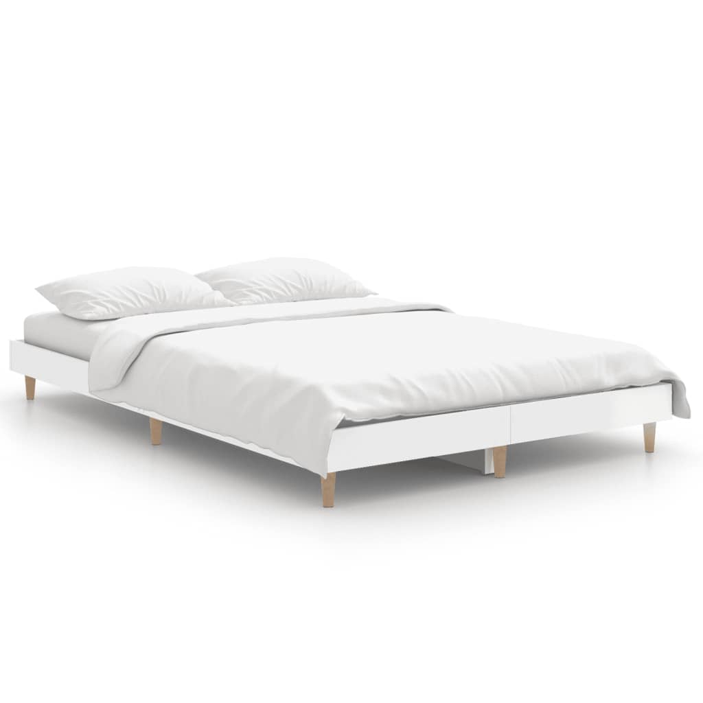 Estrutura cama 120x190 cm derivados de madeira branco brilhante