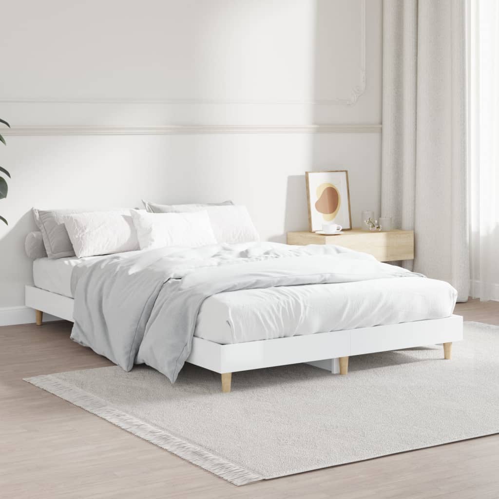 Estrutura cama 120x190 cm derivados de madeira branco brilhante