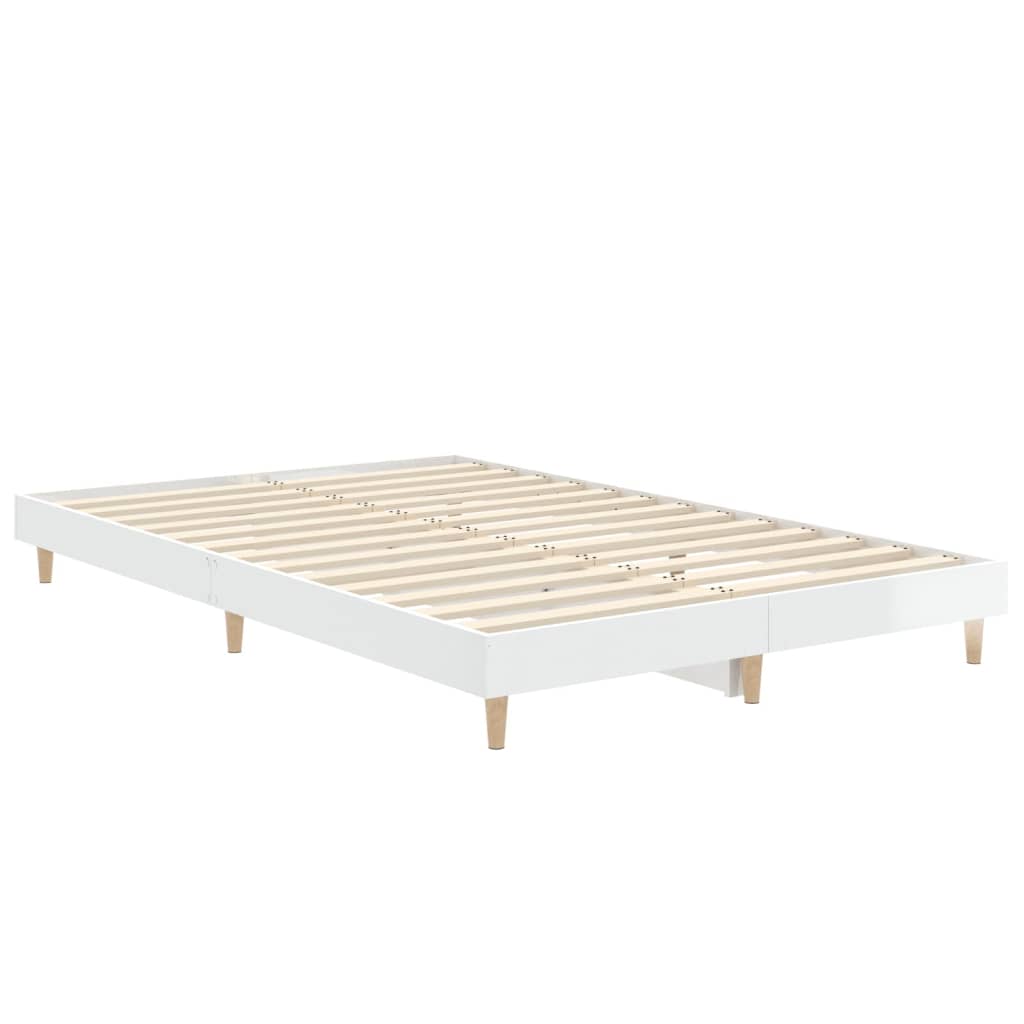 Estrutura cama 120x190 cm derivados de madeira branco brilhante