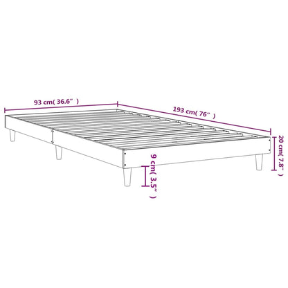 Estrutura de cama 90x190 cm derivados de madeira preto