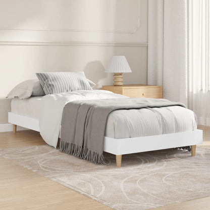 Estrutura de cama 75x190 cm derivados de madeira branco