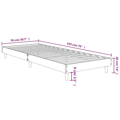 Estrutura de cama 75x190 cm derivados de madeira preto