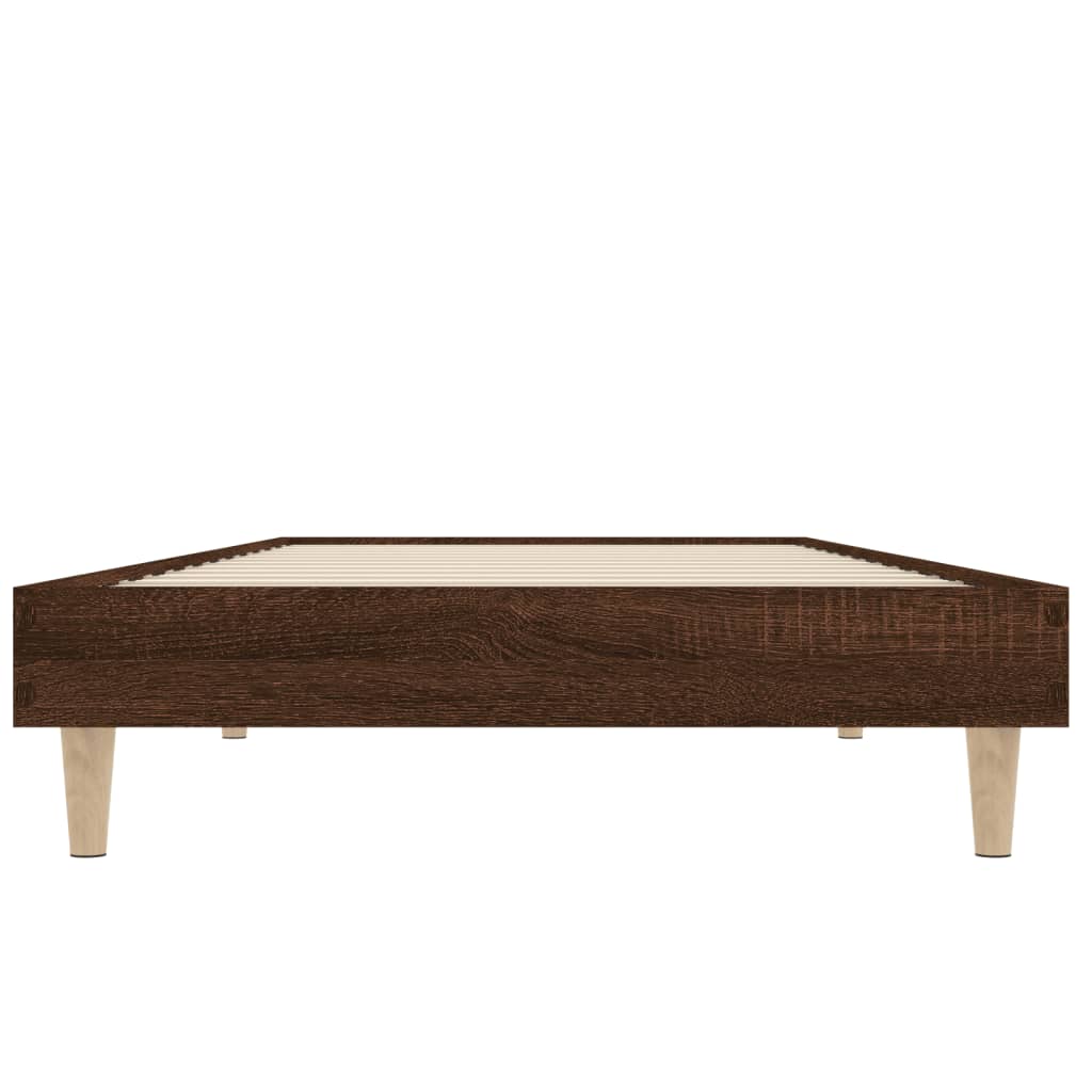 Estrutura de cama 75x190 cm derivados madeira carvalho castanho