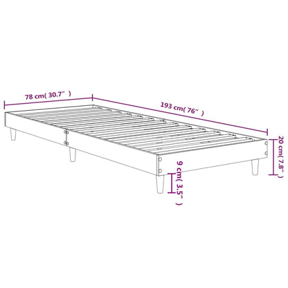 Estrutura de cama 75x190 cm derivados madeira carvalho castanho