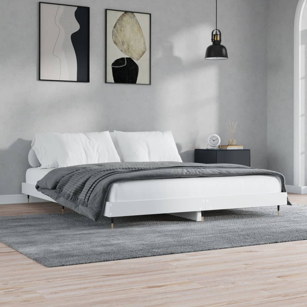 Estrutura de cama 200x200 cm derivados de madeira branco