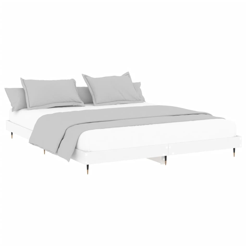 Estrutura de cama 200x200 cm derivados de madeira branco