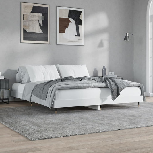 Estrutura de cama 160x200 cm derivados de madeira branco