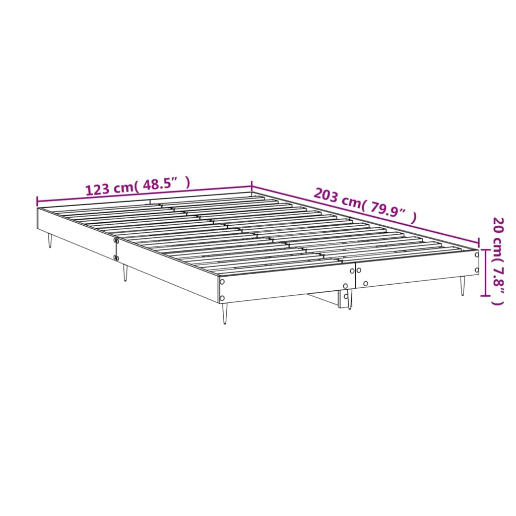 Estrutura de cama 120x200 cm derivados de madeira cinza cimento