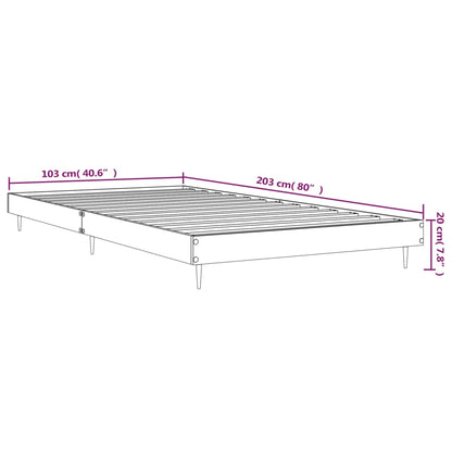 Estrutura de cama 100x200 cm derivados de madeira cinza sonoma