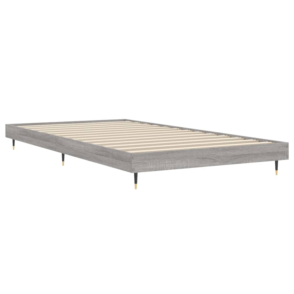 Estrutura cama 100x200 cm derivados de madeira cinzento sonoma