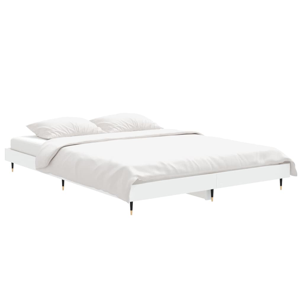 Estrutura de cama 140x190 cm derivados de madeira branco